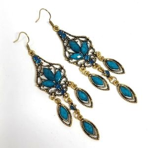 Boho Sapphire Dangling Earrings